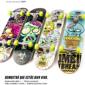 5694 Skateboard Zoombies, Trucks alum, 9 capas, 4 Unid X Caja