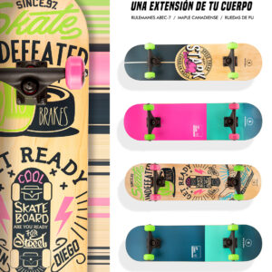 5699 Skateboard canadiense, Trucks de aluminio reforzado con goma 4 Unid X Caja