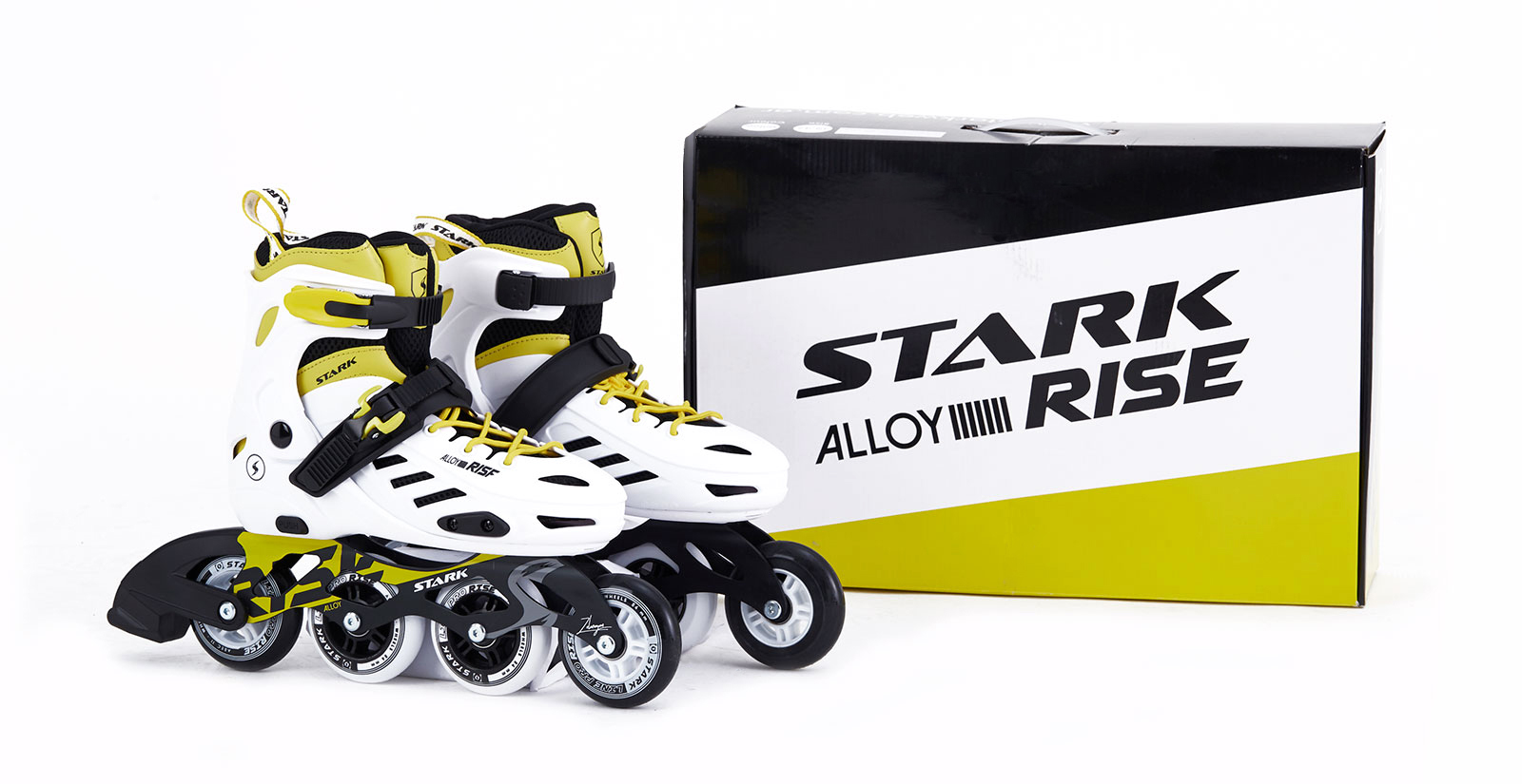 5826 Rollers Rise Extensibles, Blanco Amarillo, Base Aluminio, Ruedas 80. Caja X 5