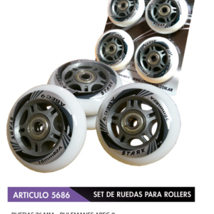 5686 Sets de ruedas para Rollers Profesionales con rulemanes