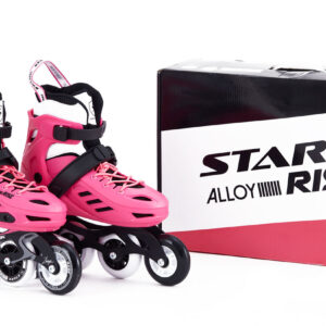 5826 Roller Rise Extensibles, Rosa Blanco, Base Aluminio, Ruedas 80. Caja X 5