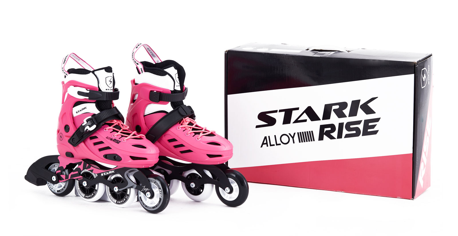5826 Roller Rise Extensibles, Rosa Blanco, Base Aluminio, Ruedas 80. Caja X 5