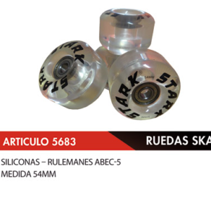 5683 Ruedas para Skate siliconadas con rulemanes. (Sin Stock)