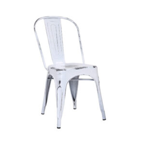 7705 Silla Tolix Vintage Blanco-Rústico, Cantidad X 4 u