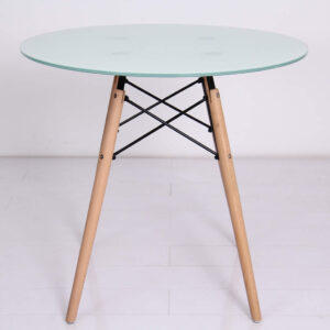 7810 Mesa Paris Redonda Vidrio Blanco 80 CM