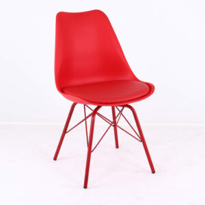 7980 Silla Metalica con Almohadon Rojo, Cantidad X 6 u