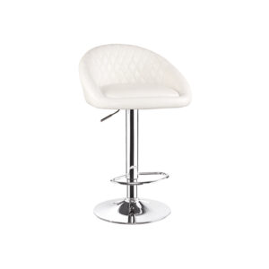 22650 Banqueta Tapizado Circular con Respaldo H311 Blanco, Cantidad X 2 Unidades ( Sin Stock )