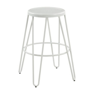 22970 Taburete Lorex Circular Blanco, Caja X 4 Unidades