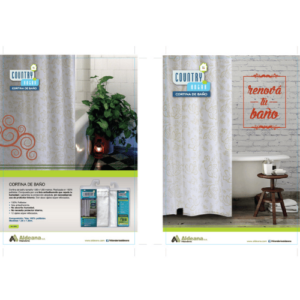 10101 Cortina de Baño Labrada Teflonada 1,80 x 1,80 mts. 100% Poliéster Cantidad X 20