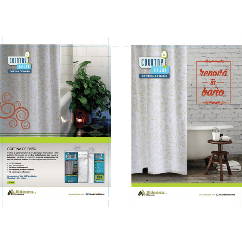 10101 Cortina de Baño Labrada Teflonada 1,80 x 1,80 mts. 100% Poliéster Cantidad X 20