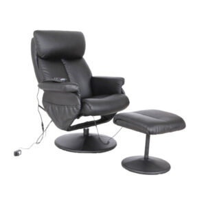 23100 Sillon Masajeador + Banqueta Negro