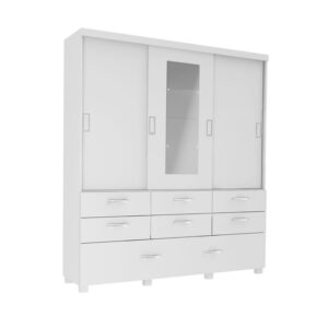 30715 Placard con patas Premium Con Espejo 1.80X2.10X0.60 Colores: Blanco, Gris, y Noce.