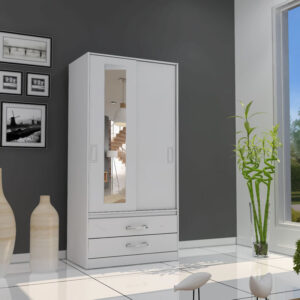 30830 Placard Premium Con Espejo 0.90X1.83X0.55 Colores: Gris, Blanco, y Noce.