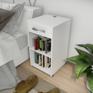 3050 Mesa de Luz Sommier Conectate 0.40X0.70 Colores: Noce, Gris y Blanco