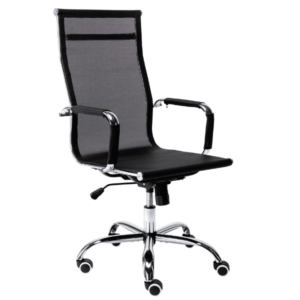 10200 Sillón Aluminium Tela Mesh Alto Negro Cantidad X 2