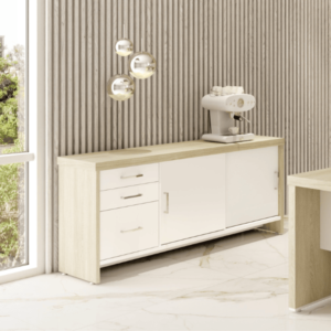17020 Gabinete artely Tamburato con cajones Colores: Roble con blanco o Havano con negro