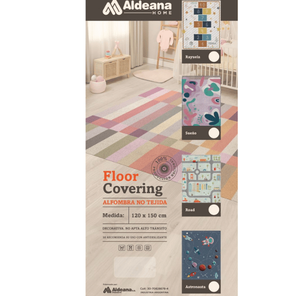 NAL120 Alfombra Estampada Home Niños Rayuela/Sueño/Road/Astronauta Cantidad X 10